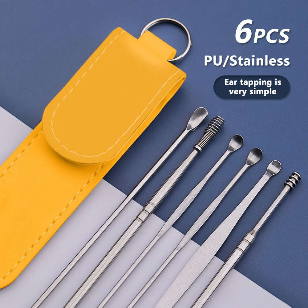 Convenient 6-In-1 Stainless Steel Ear Wax Removal Tool Kit