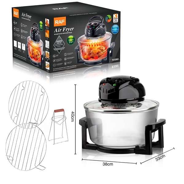 3500W 12L Large Capacity Glass Air Fryer
