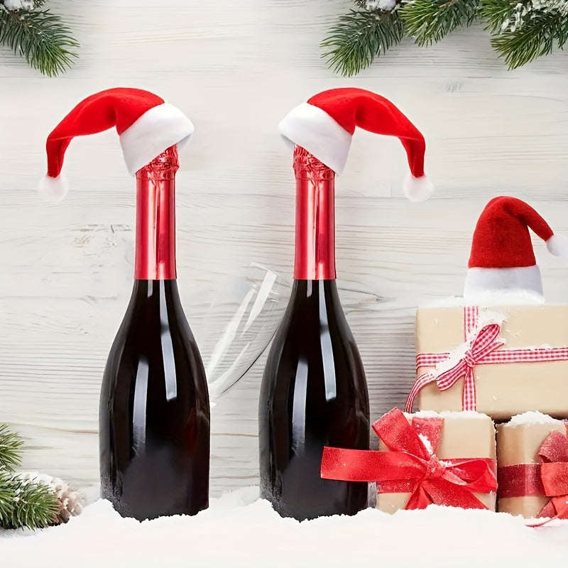10-Piece Red Mini Santa Hat Cutlery Holder