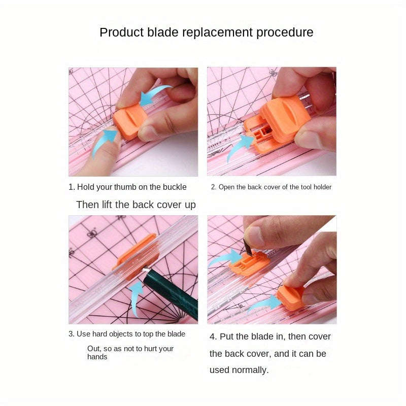 Portable A4 Paper Cutter With One-Way Blade - Perfect For Everyday Office Use