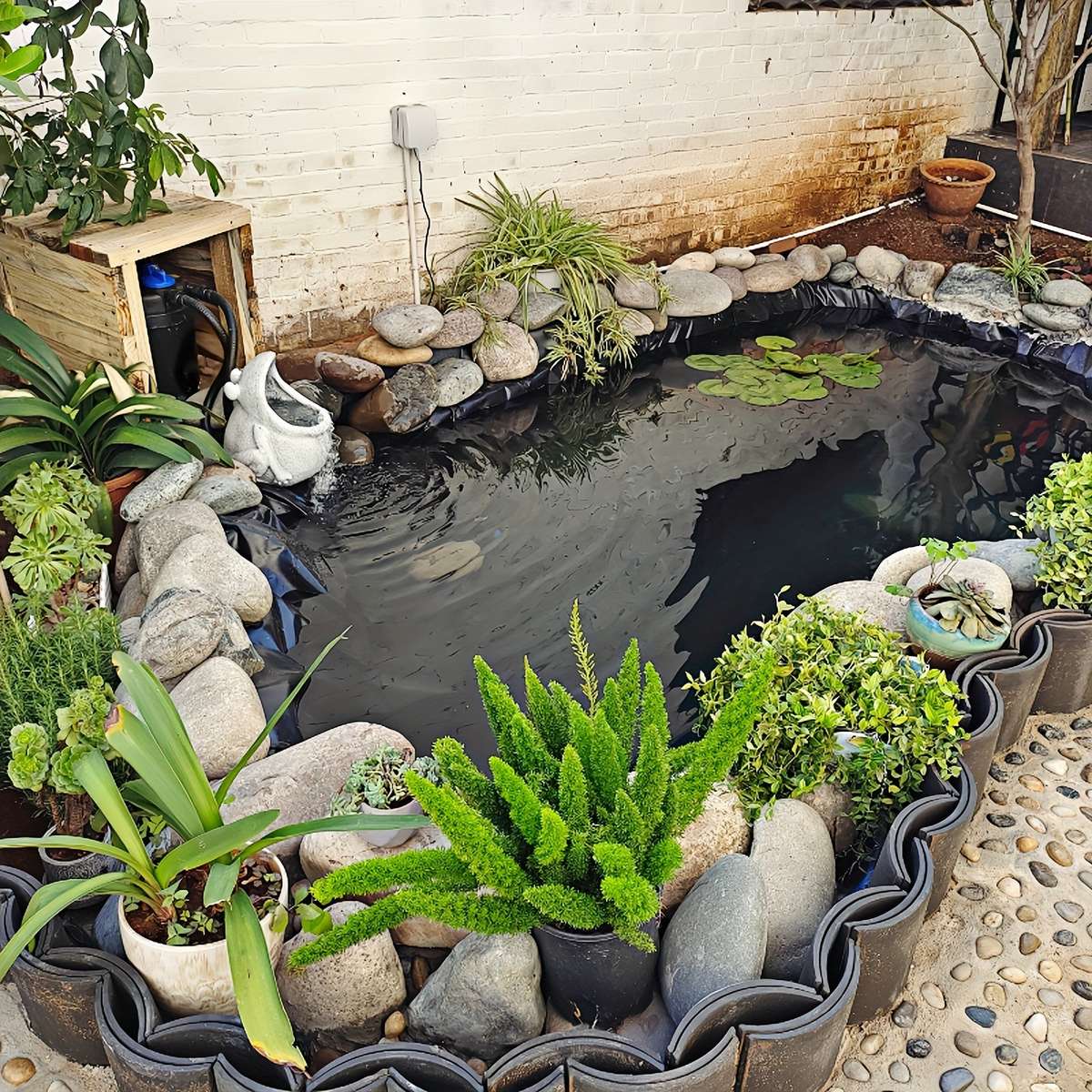 1 Pack Heavy Duty Pond Membrane Liner - Create a Stunning Garden Water Feature - Durable, Waterproof