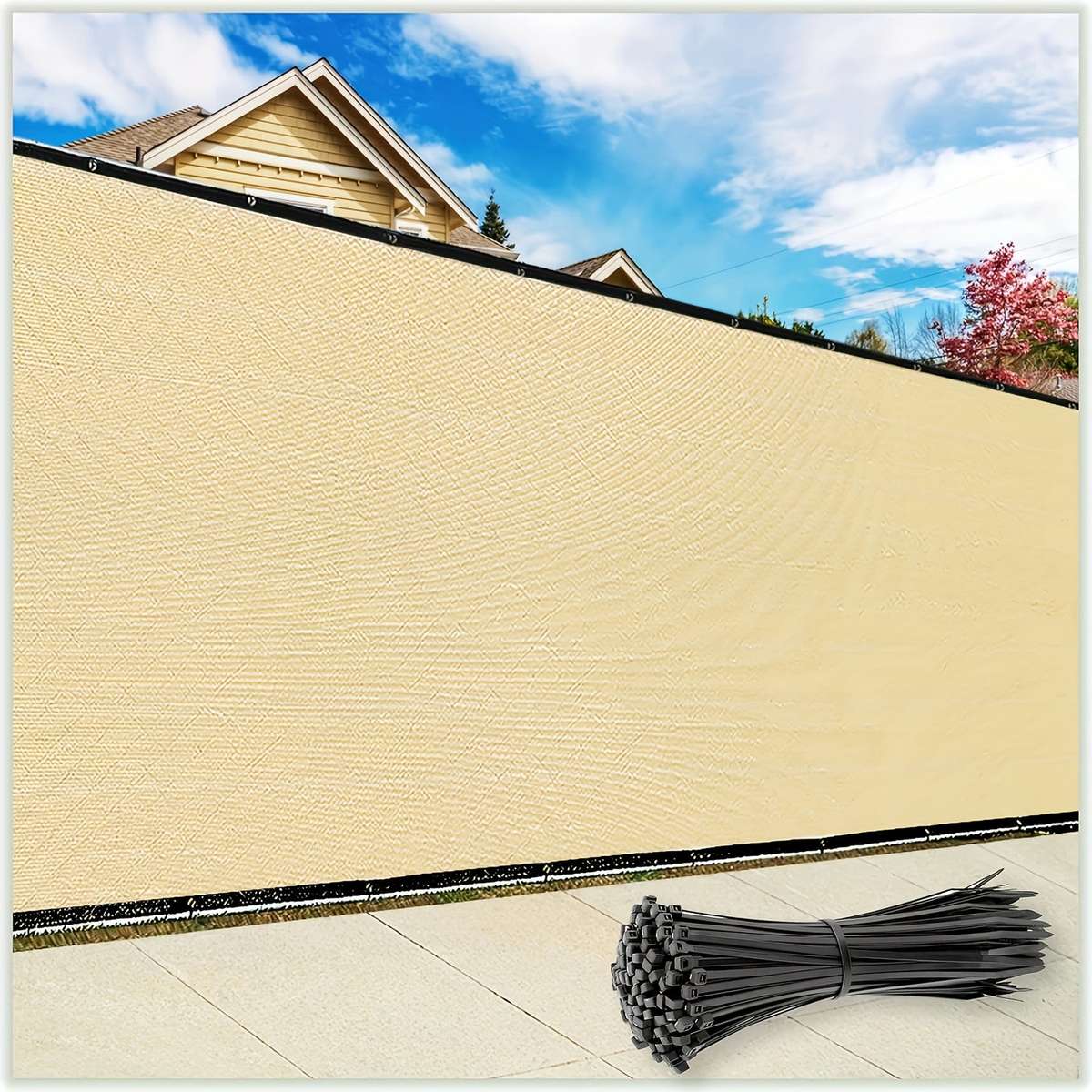 Beige Sunshade Net - Uv Resistant,