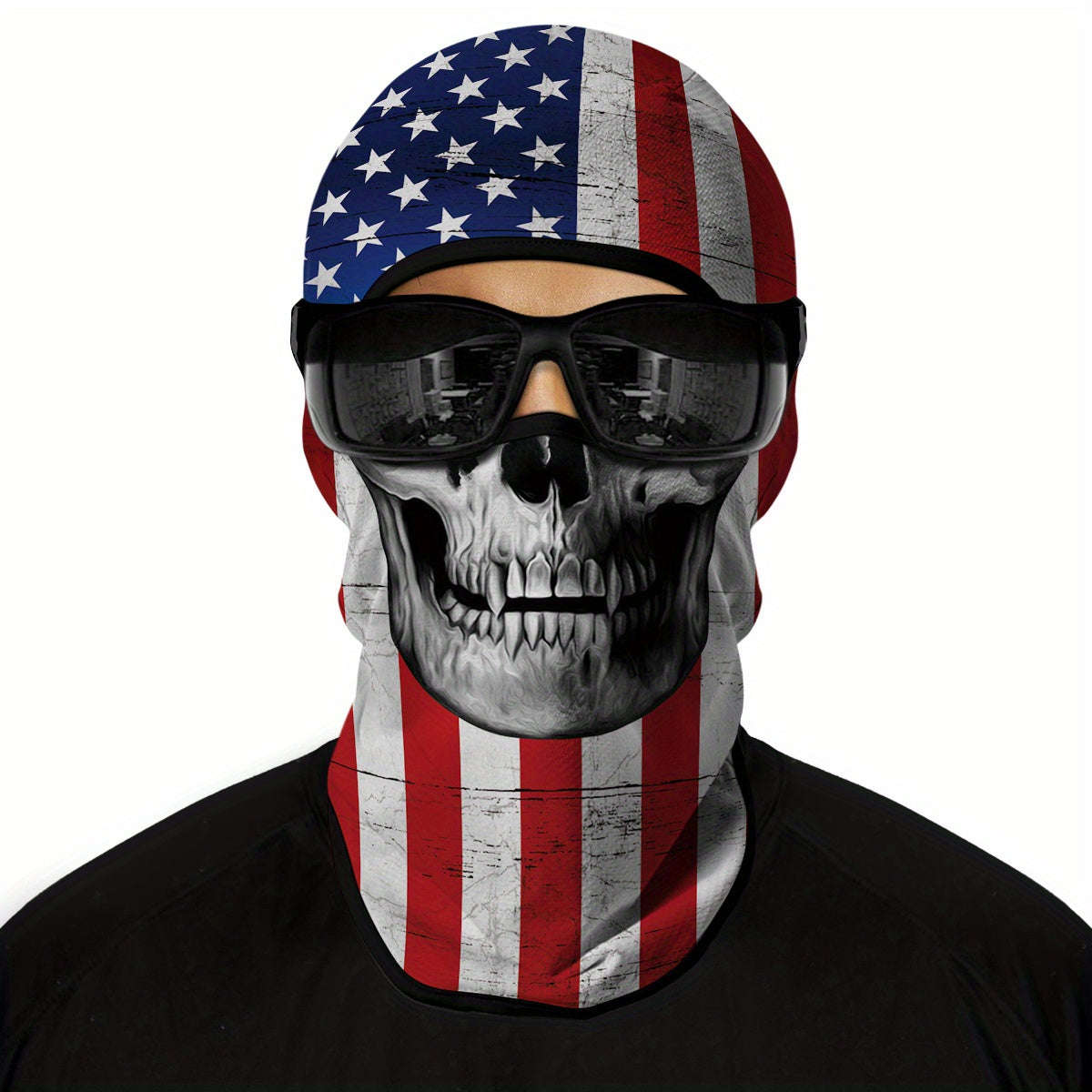 1 Pack Ghost Skull Face Pattern Breathable Windproof Uv Protection Balaclava Hat For Halloween Cospl