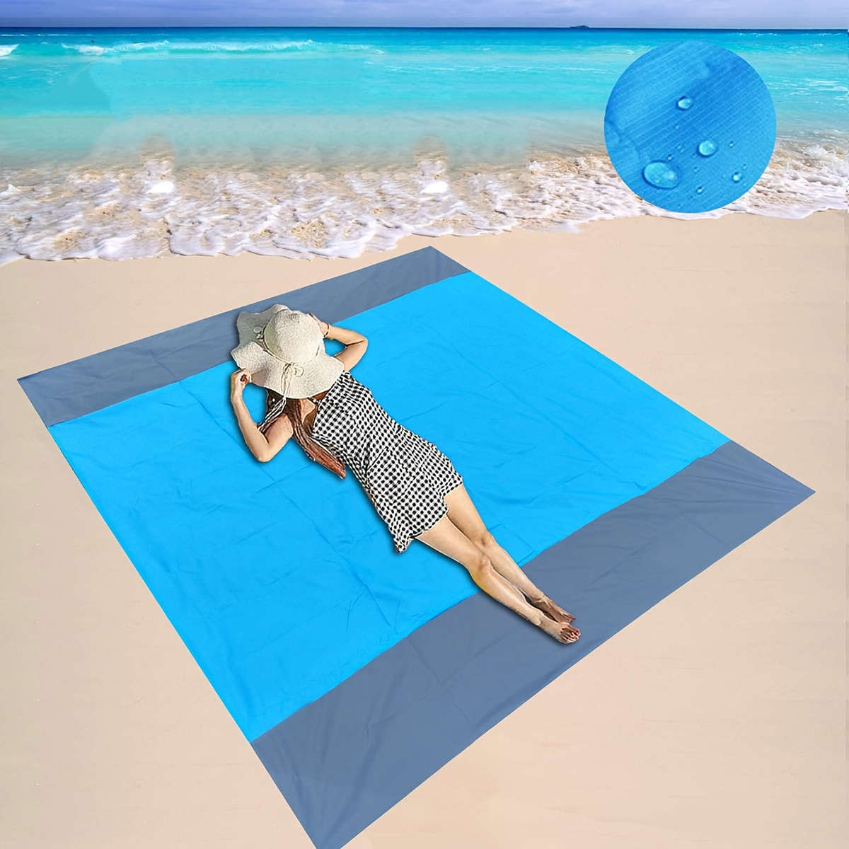 Valentine's Day Picnic Beach Mat, Multicolor No Sand, Compact Travel Size, Lightweight Polyester Fib