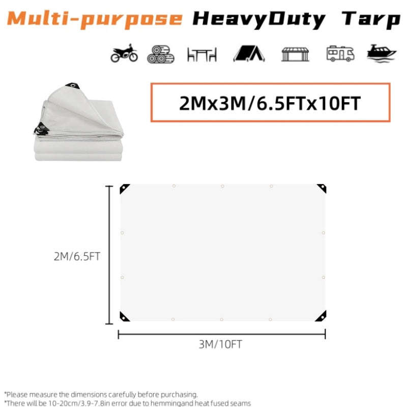 White Waterproof Tarpaulin With Metal Grommets