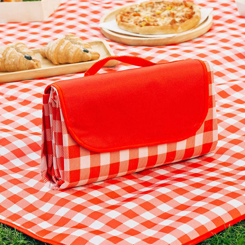 1 Portable Picnic Mat - Durable Polyester, Waffle Weave, Hand Washable, Large Outdoor Blanket For Ca