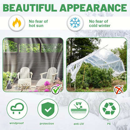 Transparent Waterproof Tarpaulin 2m x 4m with Cable Loop