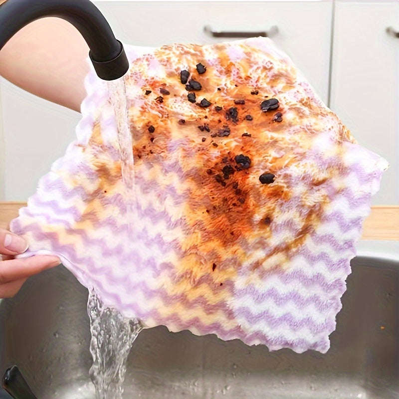 10 Pack Dish Towels Bamboo Fiber Dish Cloth Super Absorbent Double Layer Cleaning Cloth