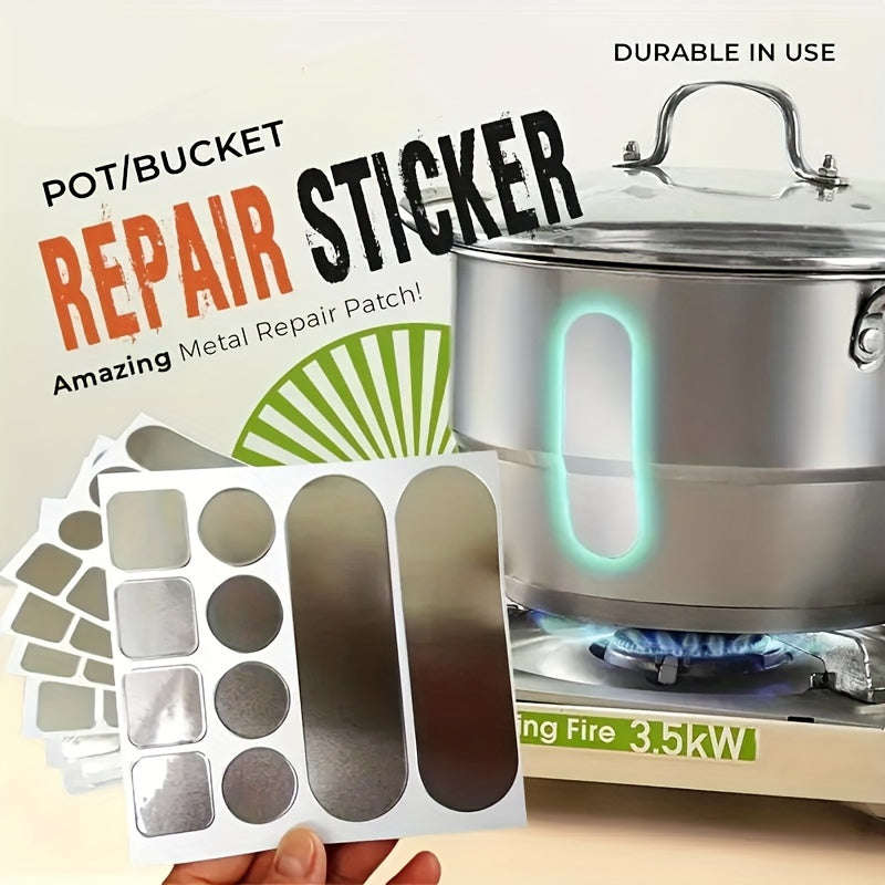 50 Pieces Stainless Steel Pot And Bucket Repair Stickers, Durable Aluminum Foil Tape, Waterproof And
