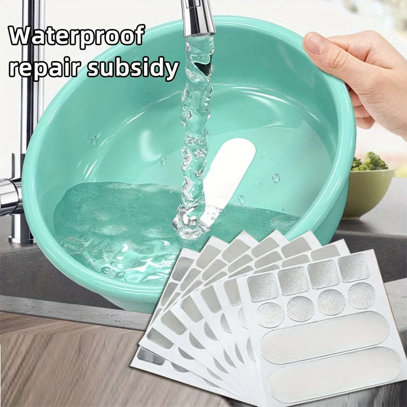 50 Pieces Stainless Steel Pot And Bucket Repair Stickers, Durable Aluminum Foil Tape, Waterproof And