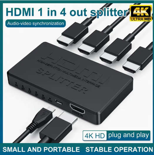 1pcs 4K Hdtv Splitter 1 In 4 Out