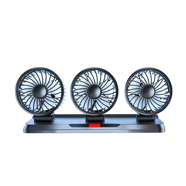 Car Cigarette Lighter Powered Three-Head Fan