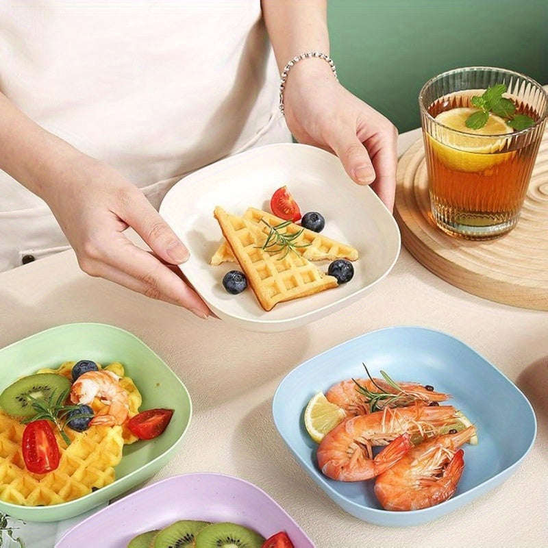 10-Pack Plastic Dinner Trays With Storage Rack - Versatile Snack And Breakfast Trays
