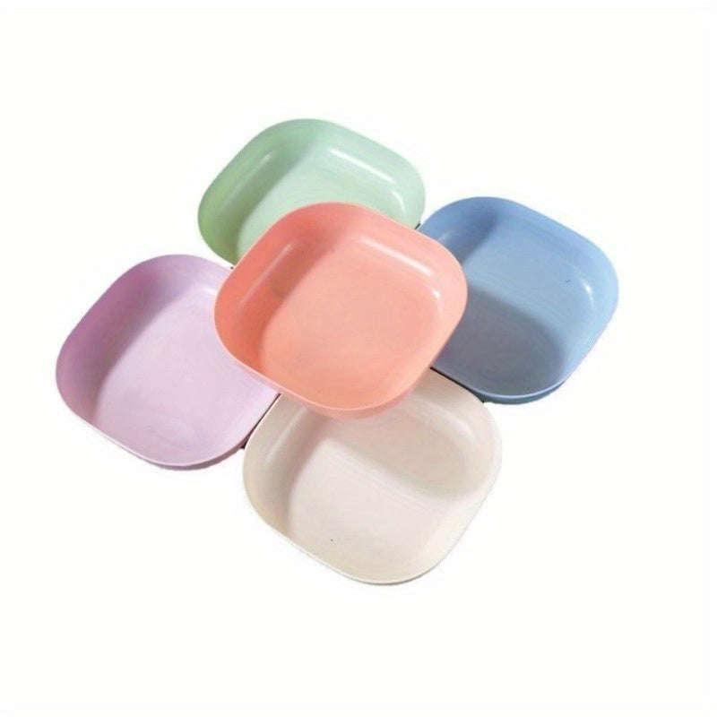 10-Pack Plastic Dinner Trays With Storage Rack - Versatile Snack And Breakfast Trays