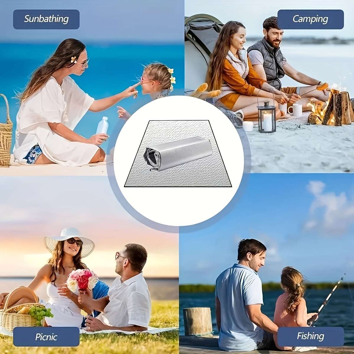 1 Piece All-Season Waterproof Camping Mat - Durable Aluminum Foil And Epe Fabric