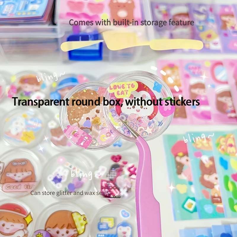 4pcs Mini Acrylic Transparent Round Storage Boxes