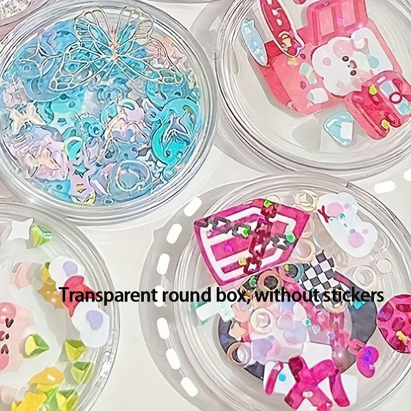 4pcs Mini Acrylic Transparent Round Storage Boxes