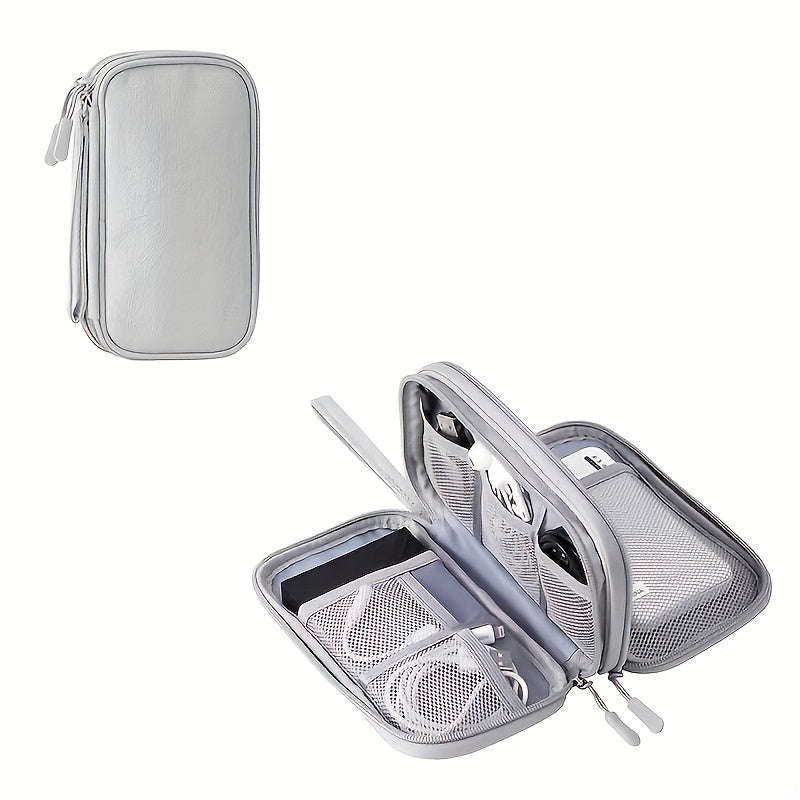 1 Double-Layer Electronic Accessories Storage Bag