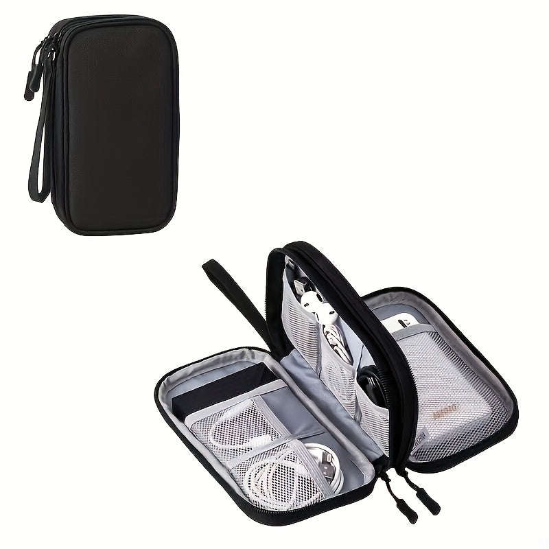 1 Double-Layer Electronic Accessories Storage Bag
