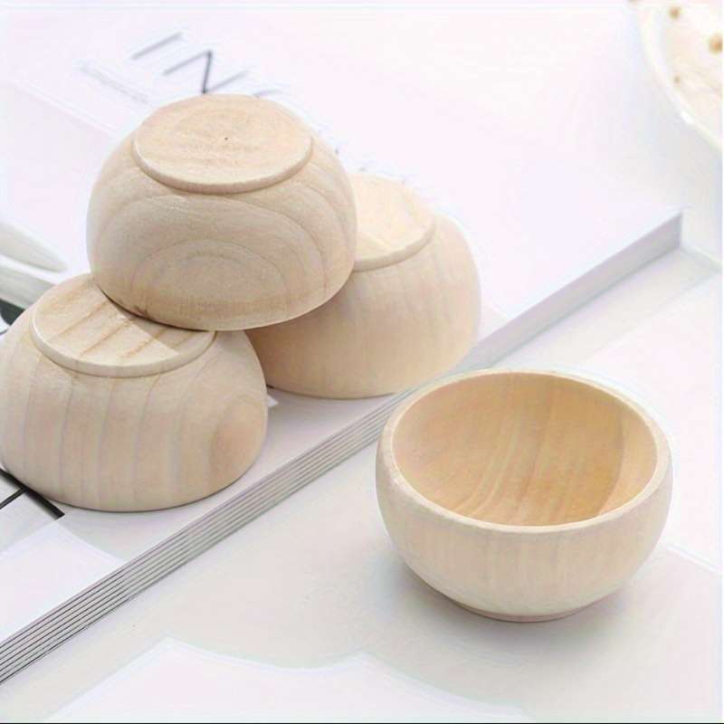 2pcs Boho Style Unfinished Wooden Bowls Set