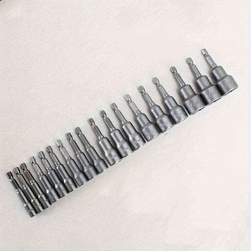 9-Piece Set Of 5mm To 13mm Hexagon Screwdriver Bits