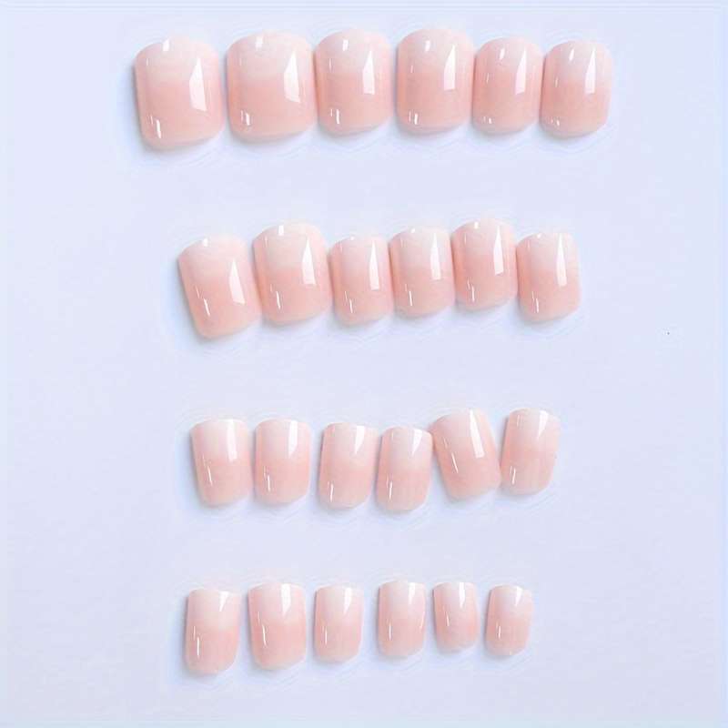 Square Jelly Color Fake Nails