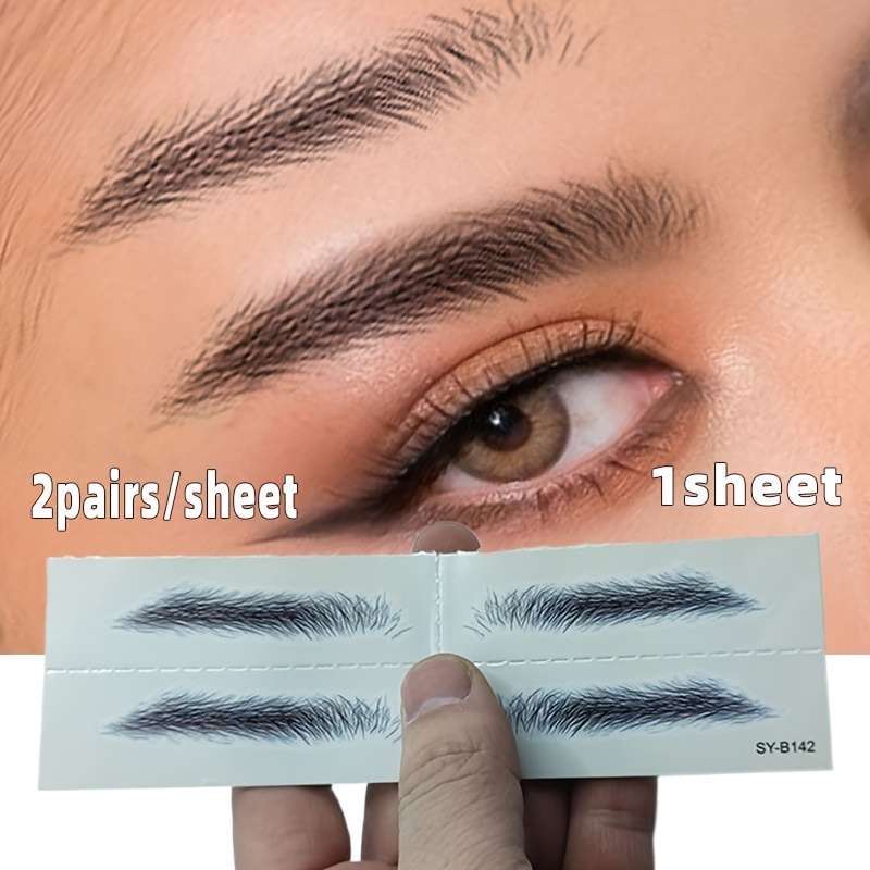 2 Pairs Realistic Waterproof Eyebrow Tattoo Stickers
