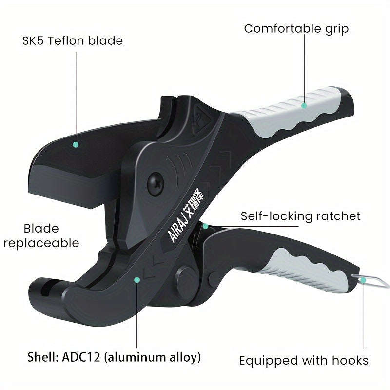 1x Airaj Heavy Duty Ratchet Pvc Pipe Cutter