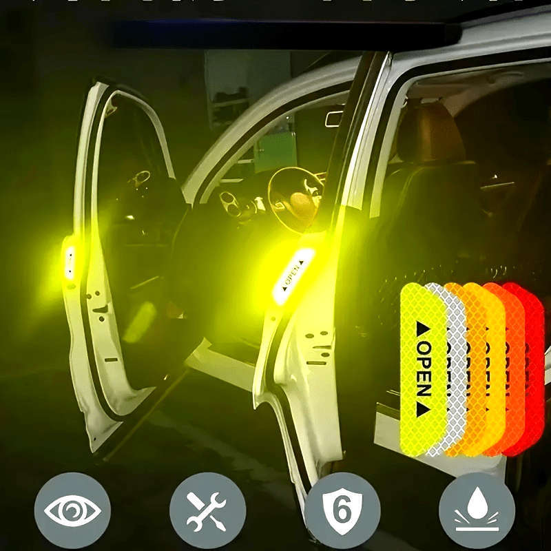 4 Reflective Warning Stickers For The Doors