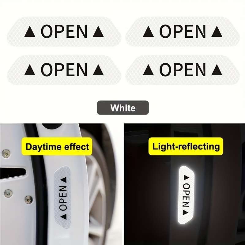4 Reflective Warning Stickers For The Doors