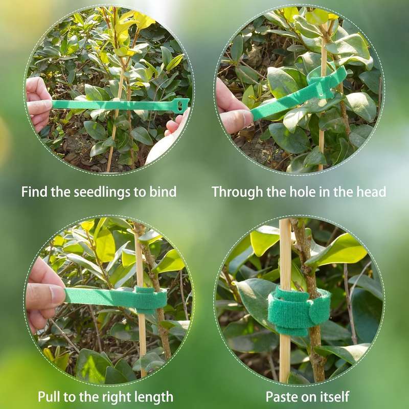50 Pieces Reusable 6 Inch Adjustable Non-Slip Nylon Plant Ties