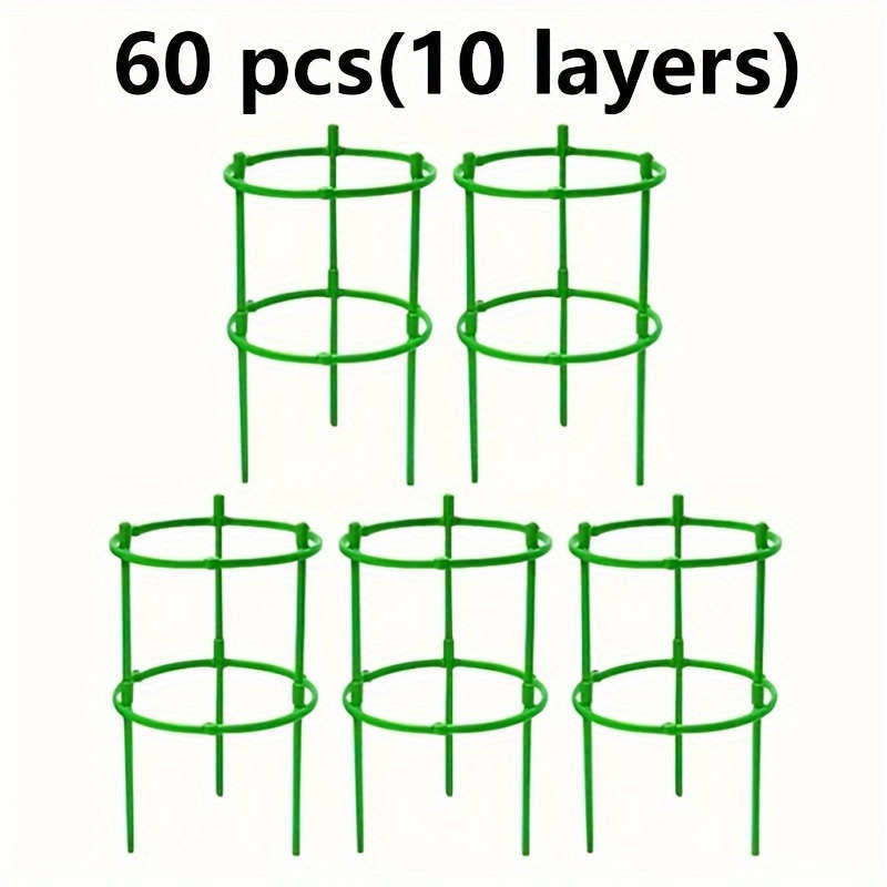 60-Pack Stackable Plastic Plant Support Rings