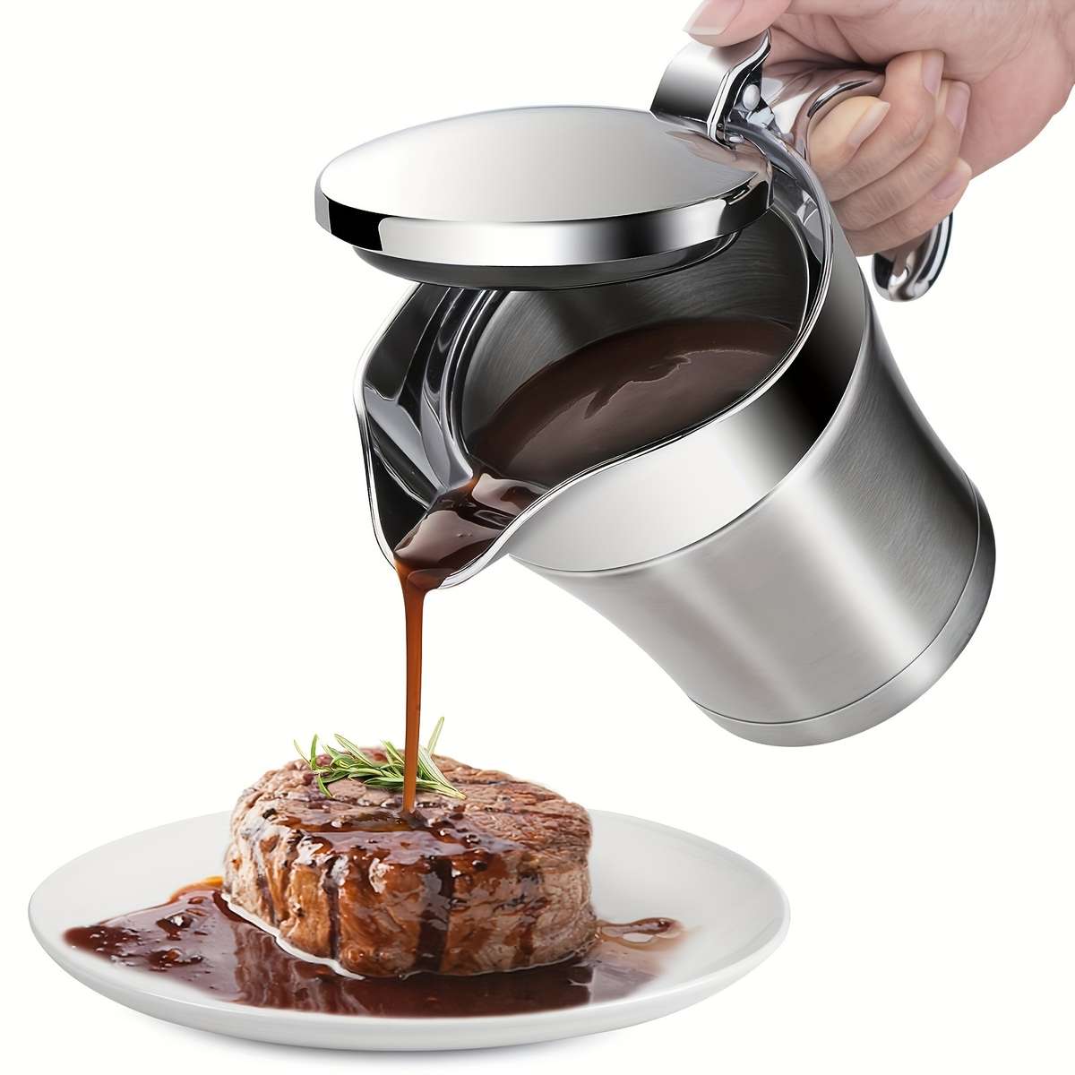 A Double-insulated Stainless Steel Gravy Boat