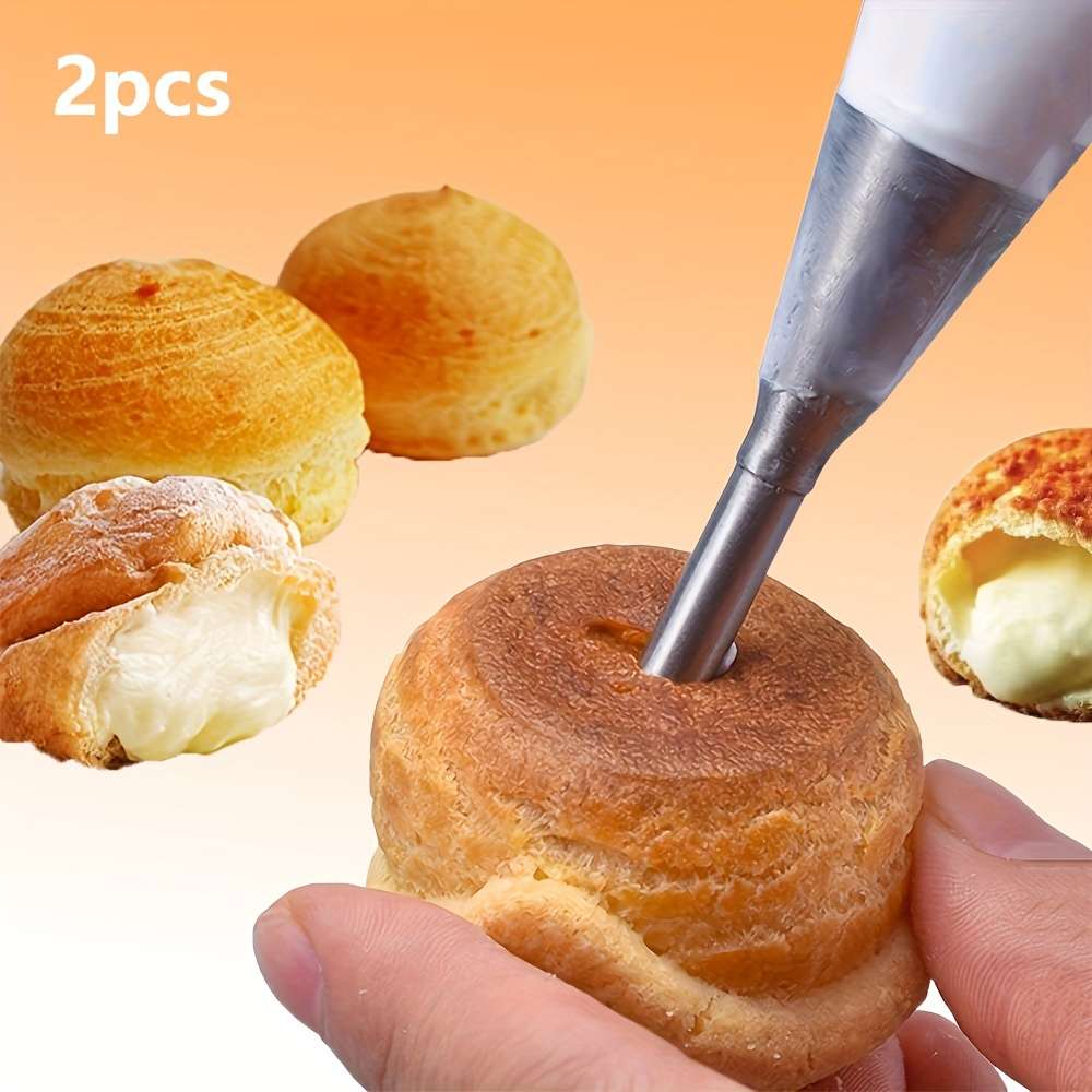 2 Pcs Stainless Steel Pastry Bags