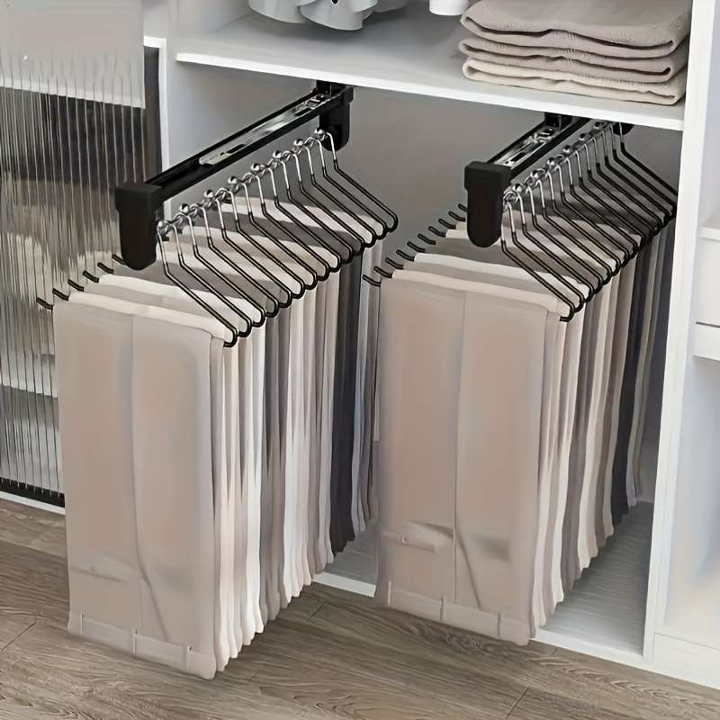 1pc Metal Retractable Closet Organizer