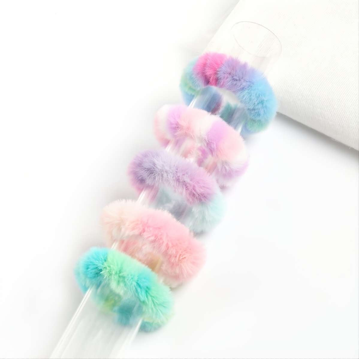 5pcs Elegant Plush Tie-Dye Hair Scrunchies