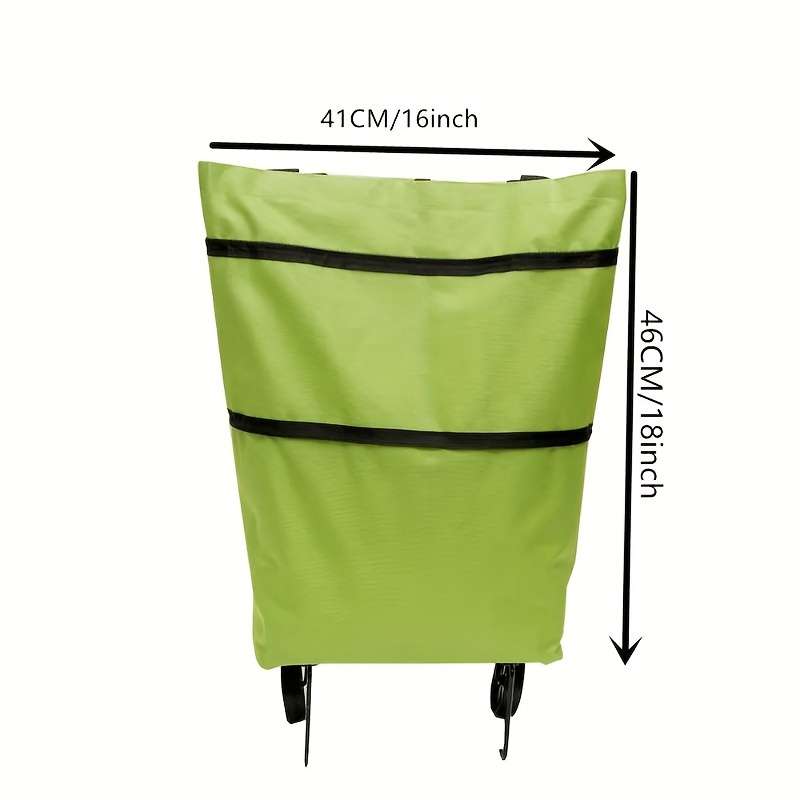 1pc Portable Shopping Cart With Wheels Foldable Bag Lightweight Grocery Bag Trolley Heavy Cargo Movi