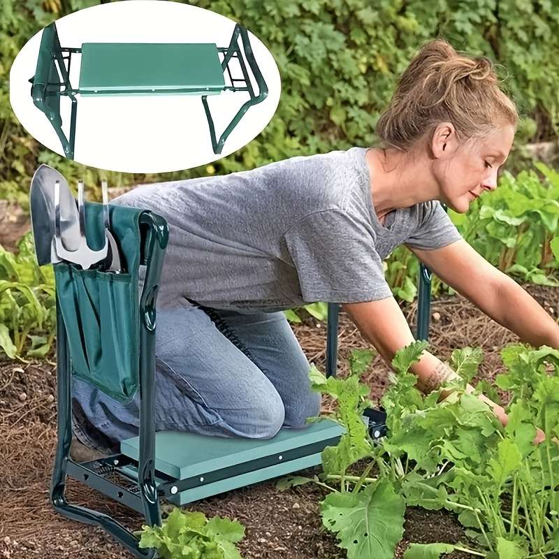 Durable Green Oxford Fabric Garden Kneeling Bench
