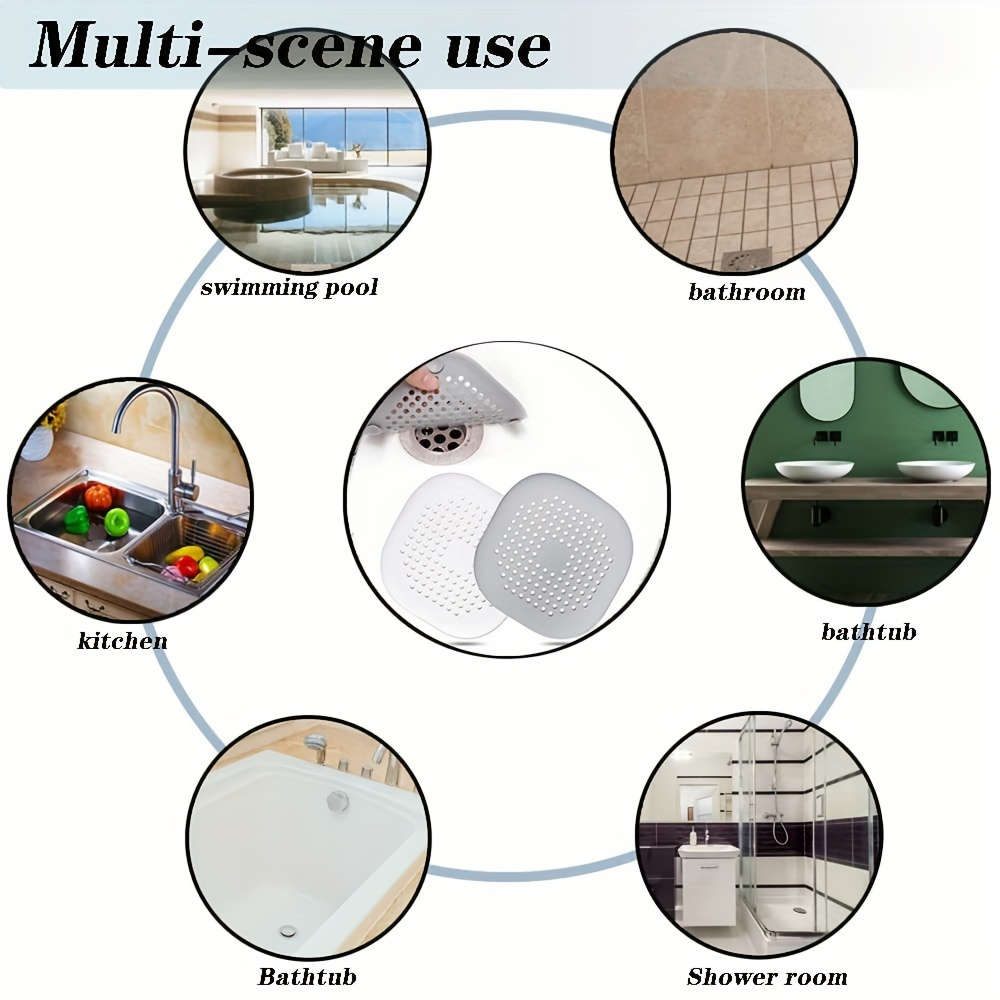 2 Silicone Drain Protector with Suction Cup