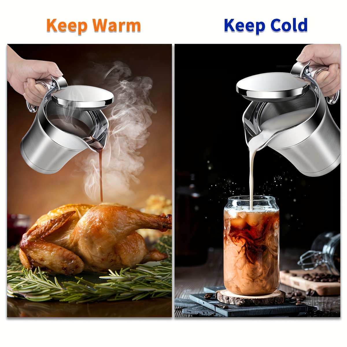 A Double-insulated Stainless Steel Gravy Boat