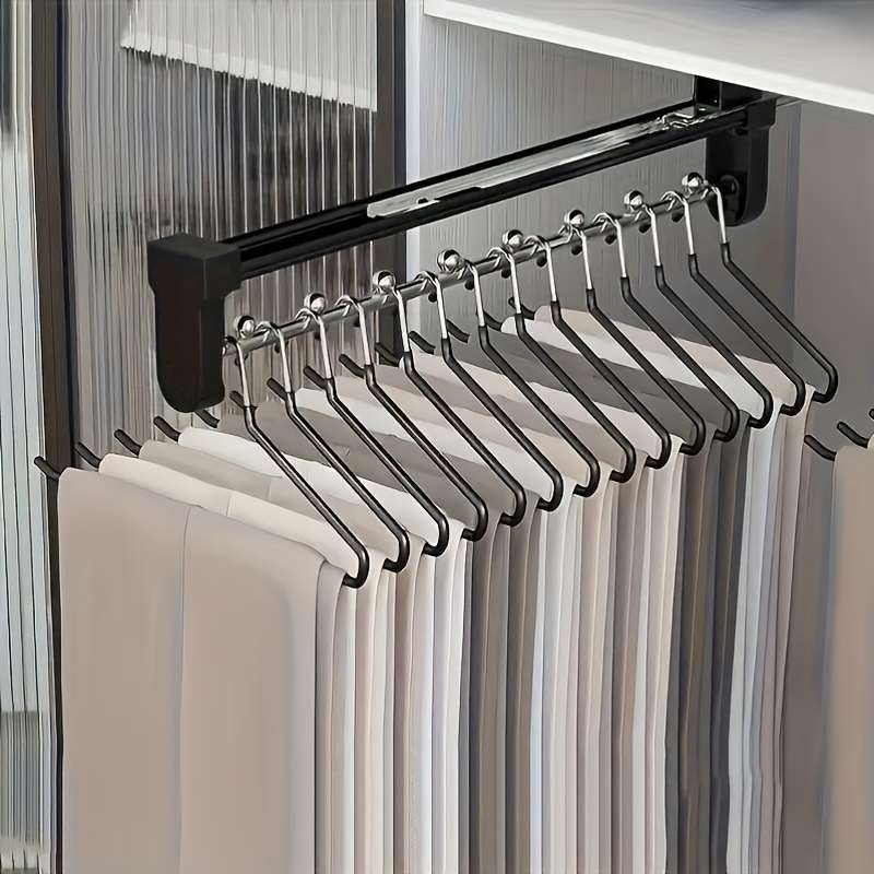1pc Metal Retractable Closet Organizer