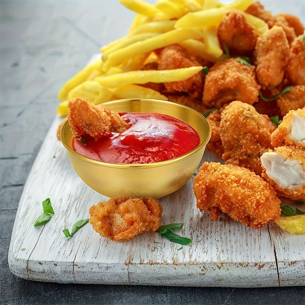 8cm Polished Stainless Steel Round Sauce Bowl