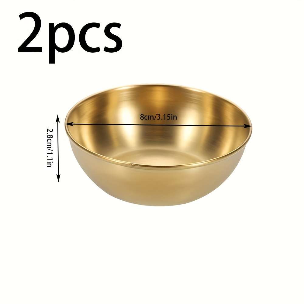 8cm Polished Stainless Steel Round Sauce Bowl