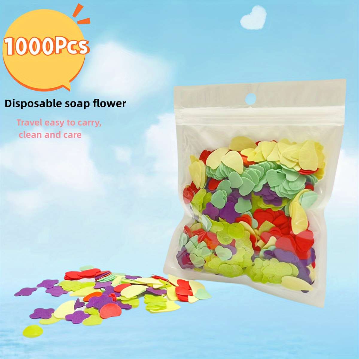 1000 Piece Disposable Soap Flower Petals
