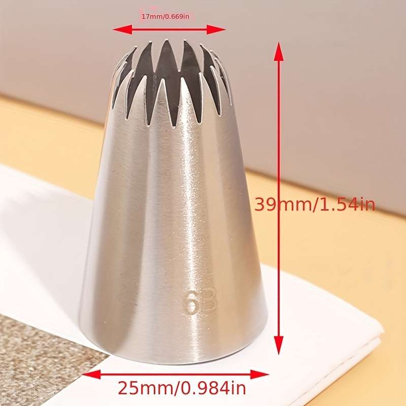1pc Premium Stainless Steel 6B Piping Tips
