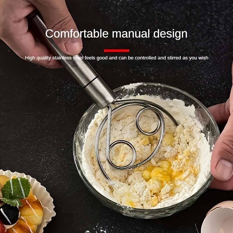1pc Dough Mixer Stainless Steel Handheld Bread Whisk