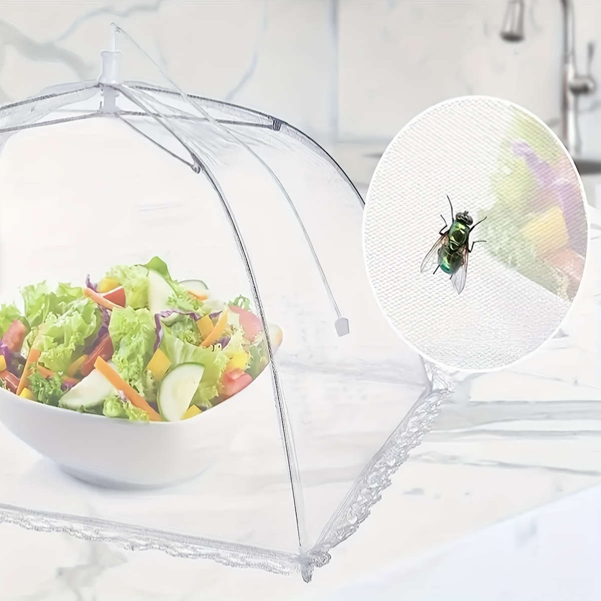 1pc White Mesh Food Cover Tent