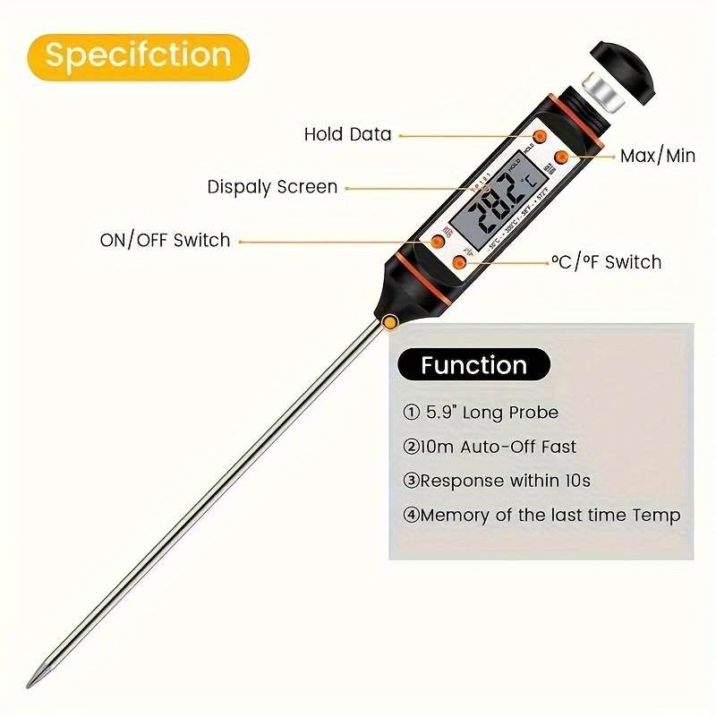 1pc Instant Read Digital Thermometer for BBQ