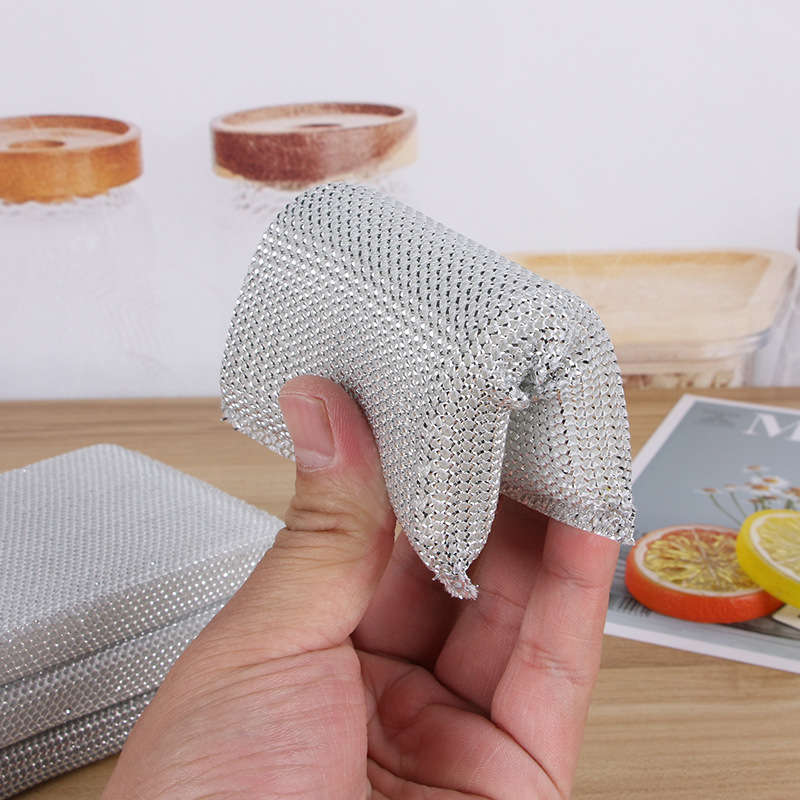 4pcStainless Steel Wire Mesh Scrubber Sponge