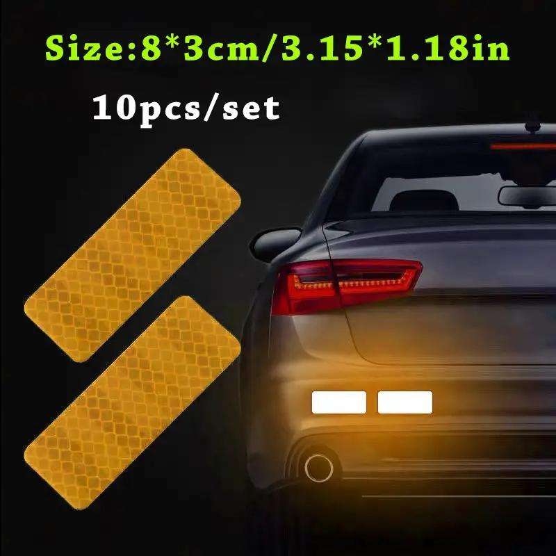 10pcs Car Bumper Reflective Safety Strip Stickers